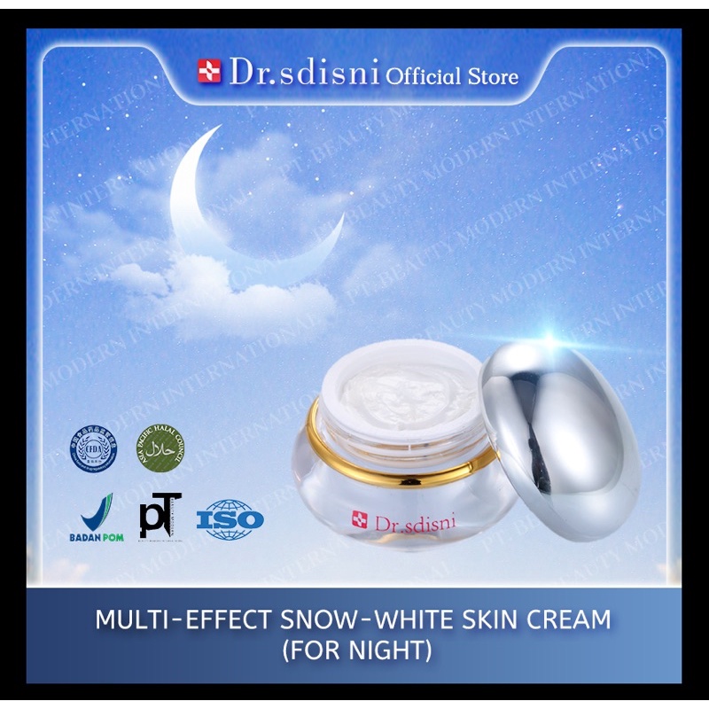 Dr.sdisni Night Cream (Multi-effect Snow-white Skin Cream) + FREE Tester Sachet 2gr Day Cream