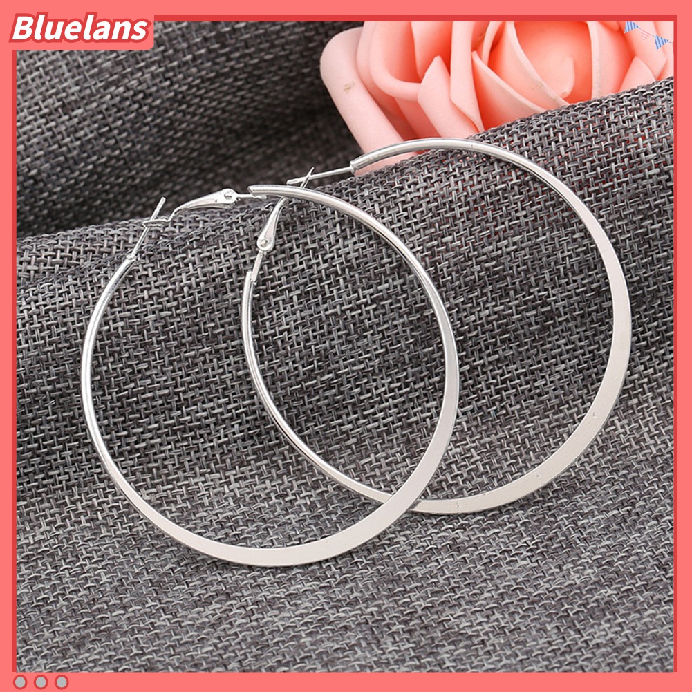 3 Pasang Anting Hoop Liontin Lingkaran Aneka Ukuran