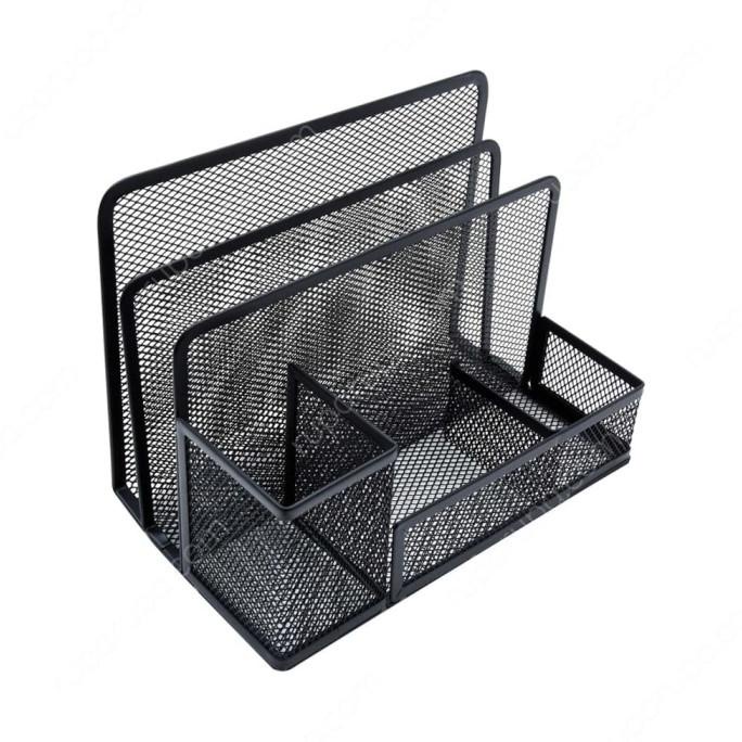 

Tempat Alat Tulis Surat Dokumen Desk Organizer Meja Besi Hitam
