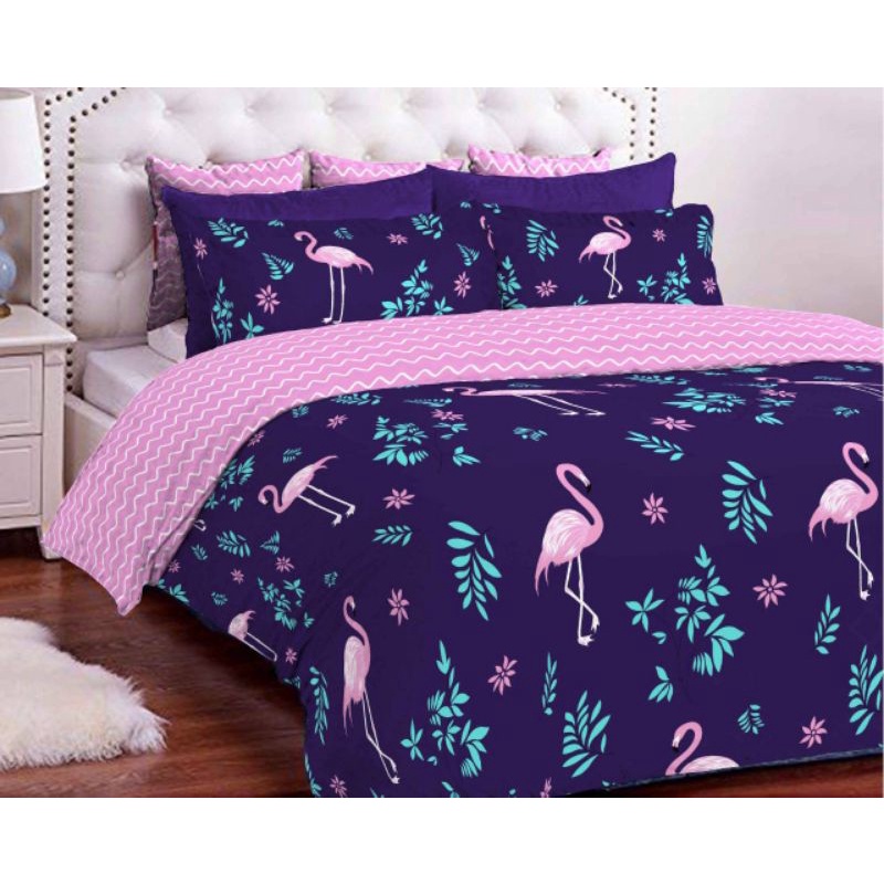 KAIN BAHAN SPREI METERAN KATUN TM MOTIF FLAMINGO