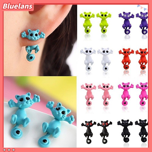 Anting Stud Desain Kartun Hewan Kucing 3D Untuk Perhiasan