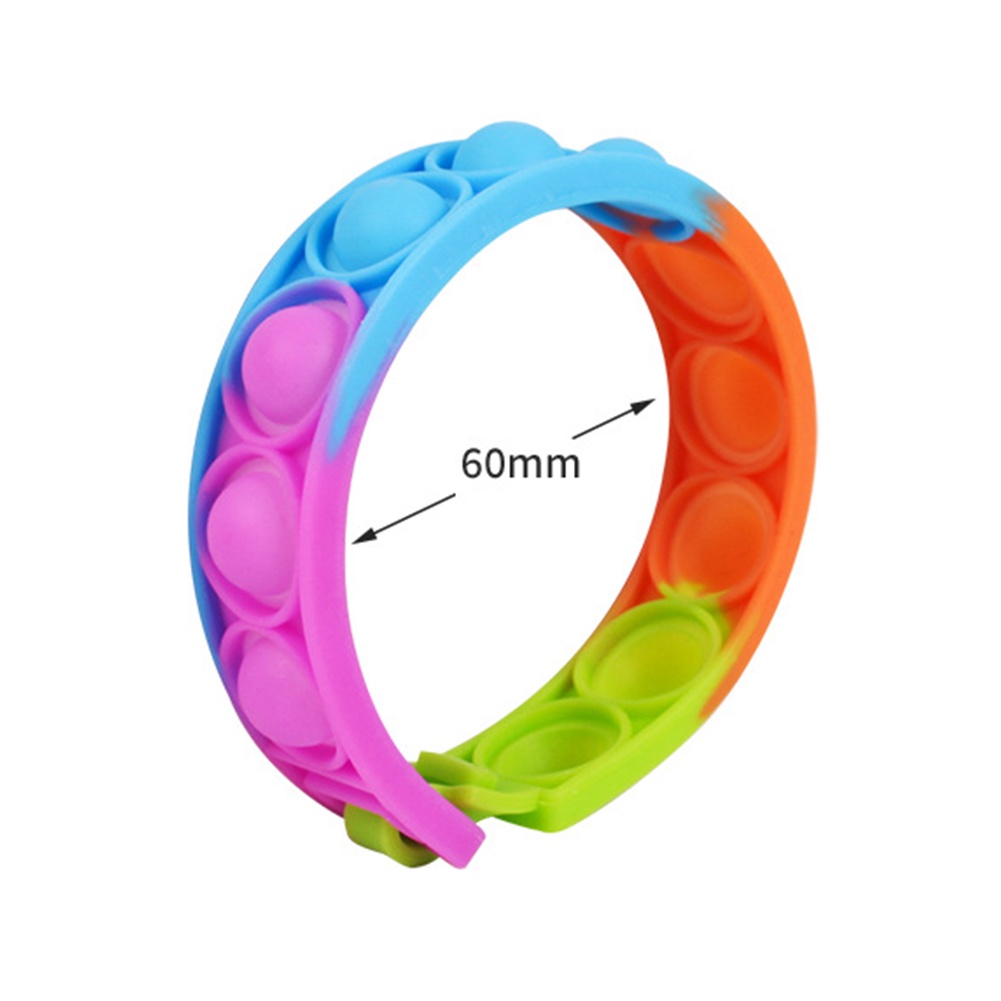 【TK】Pop It Multicolor Push Toy Fidget Toys Bracelet Bubble Silicone Keychain Stress Reliever Soft Squishy Anti-Stress Gift Anti Stress Bracelet Reliver Stress Toys