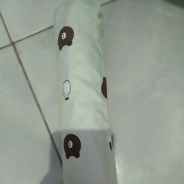 Payung Lipat Karakter Polkadot Line Brown / Payung Lipat Premium Karakter Lucu Imut Unik Polkadot