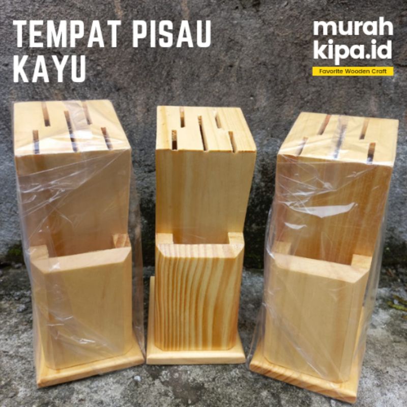 Tempat Pisau Kayu / Tempat Pisau Kayu Murah / Tempat Pisau Kayu Unik / Rak Pisau