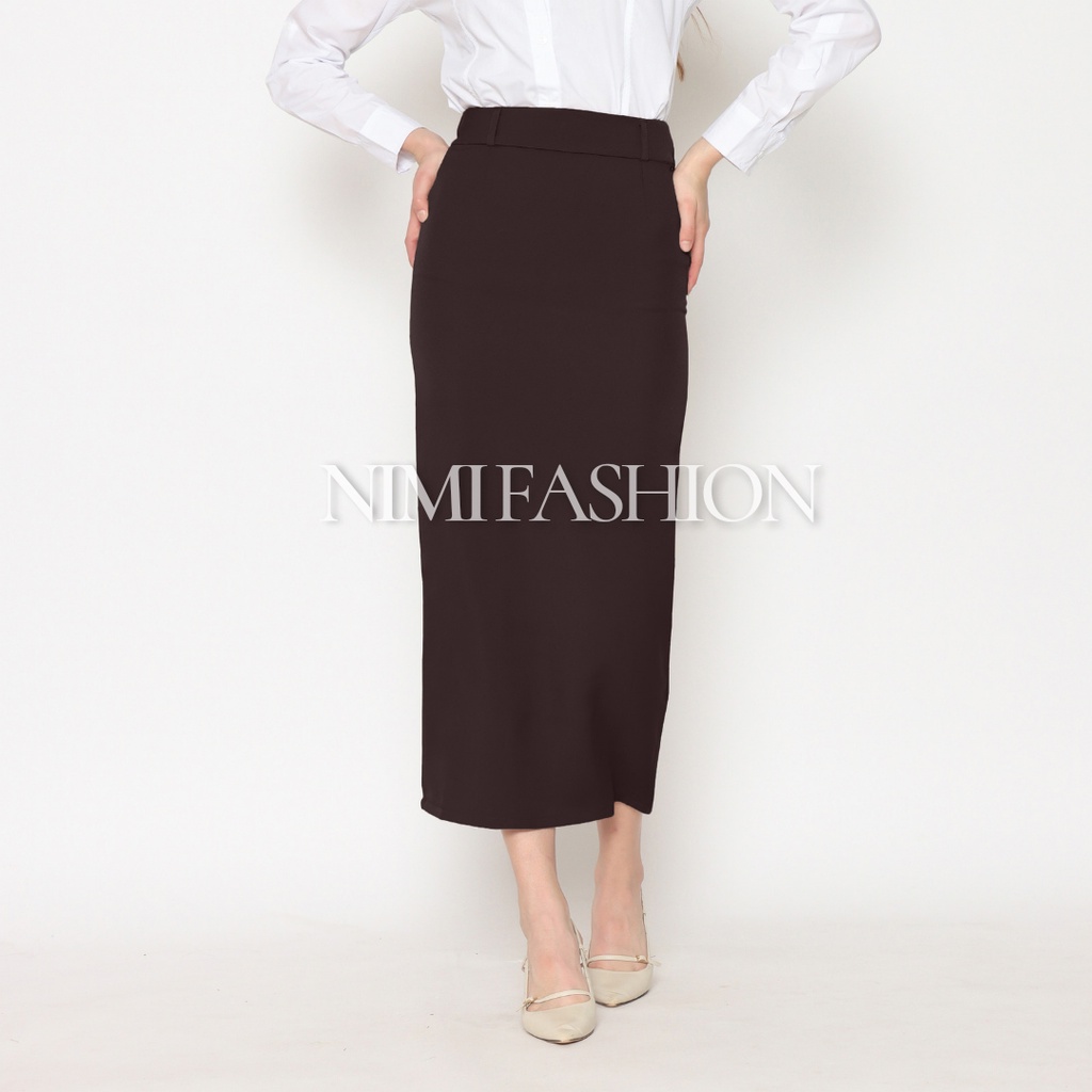 ROK KERJA WANITA / ROK REMPEL KERJA / ROK FORMAL / ROK PANJANG POLOS / ROK KANTOR-4