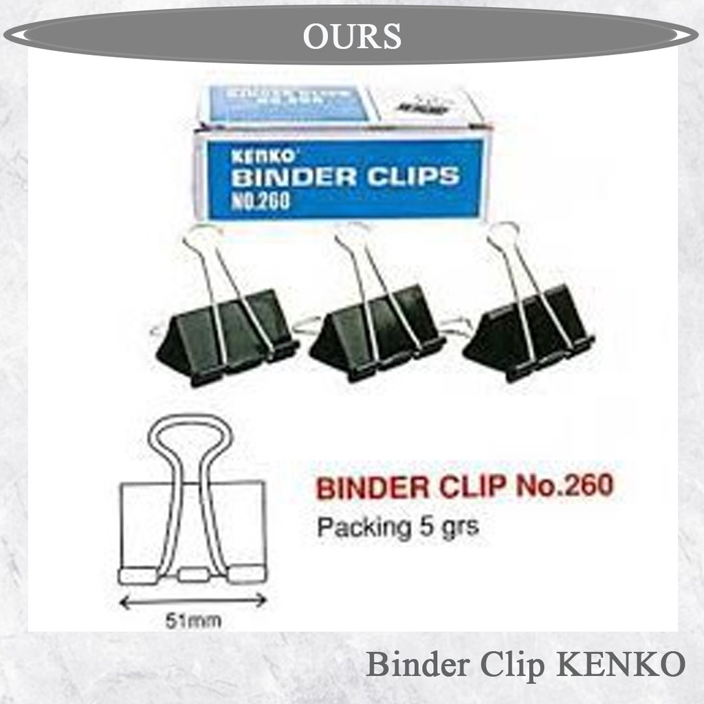 

BINDER CLIP NO 260 KENKO