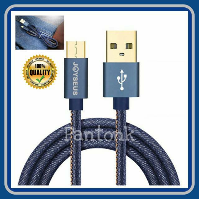 JOYSEUS Kabel data 2.4A USB Micro Cable Cowboy Gold-plated Plug 100CM