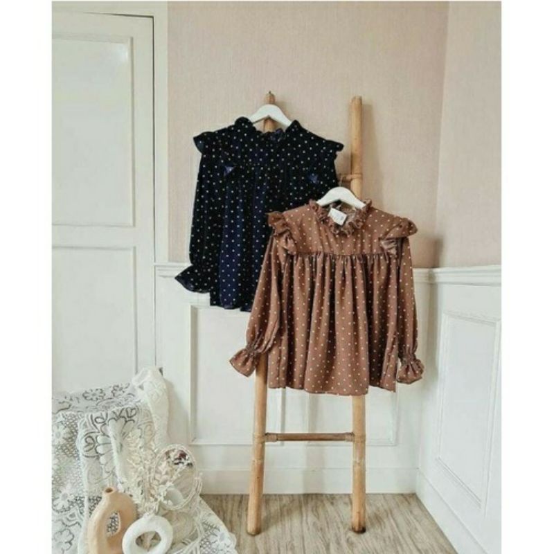 Arifirn Blouse Vino Polka - Blouse Wanita Murah