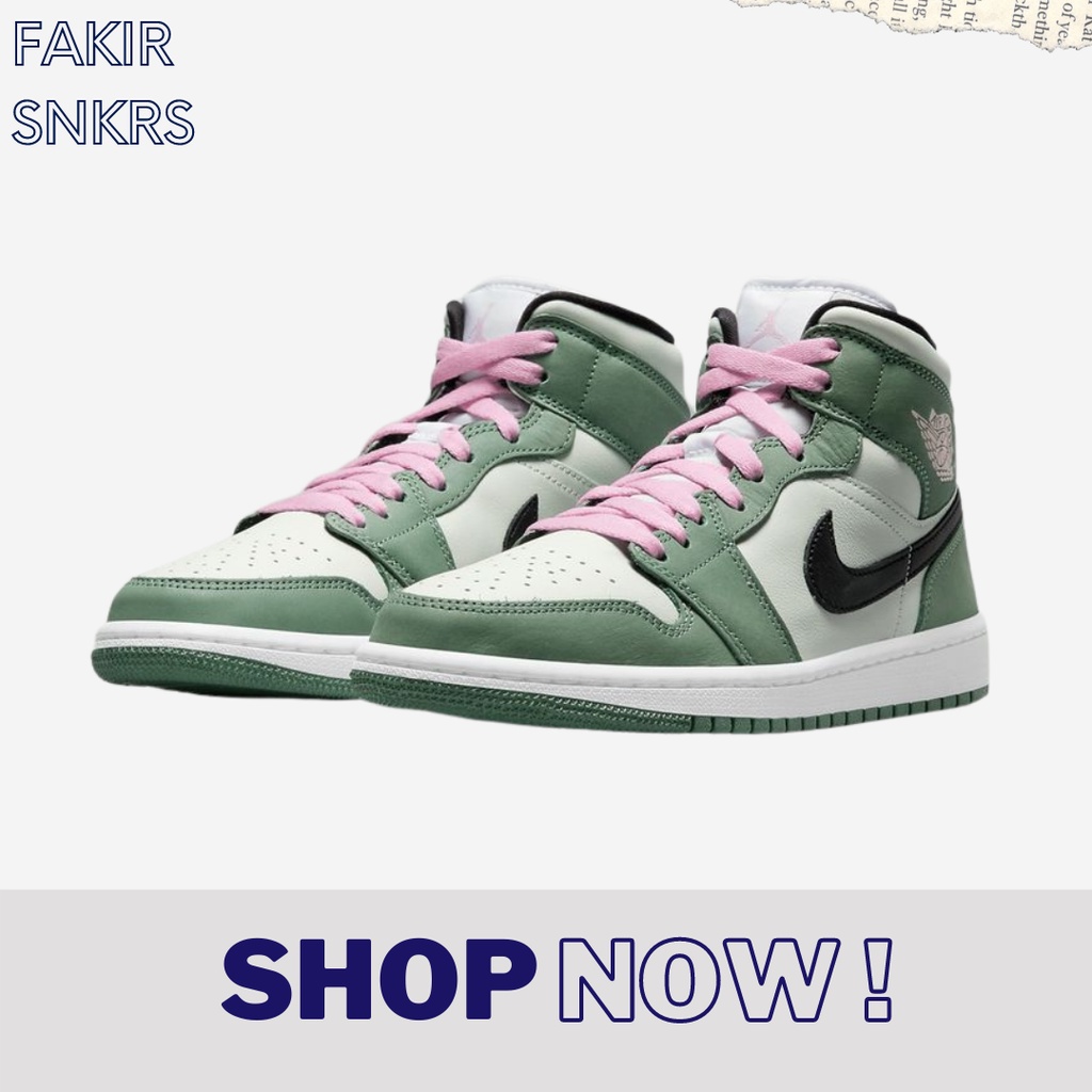 jordan 1 mid green pink