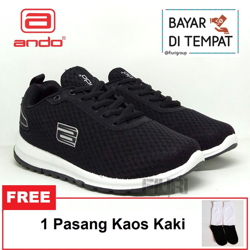 FIURI - ANDO ORIGINAL - ZORA 33-40 HITAM PUTIH - SEPATU SNEAKERS SPORT KANVAS SOL KARET ANAK PEREMPUAN - SEPATU KETS TRENDY WANITA - SEPATU OLAHRAGA LARI FITNES SENAM KERJA KULIAH SEKOLAH SD SMP SMA BERTALI CEWEK MURAH PROMO DISKON BONUS KAOS KAKI