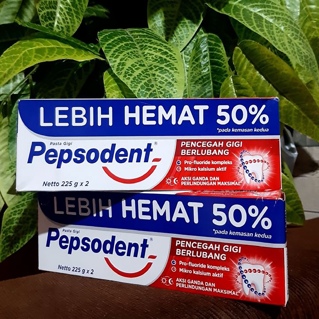 Bisa COD Pepsodent Pencegah Gigi Berlubang Pasta Gigi [225/190 g] Isi 2 pcs