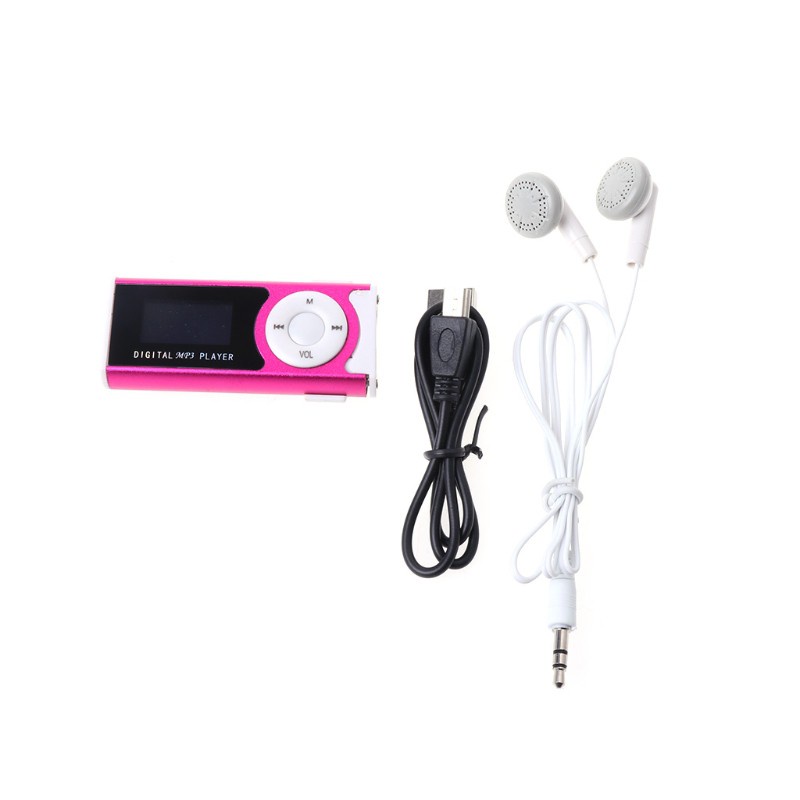 Cre Mp3 Player Digital Mini Usb 32gb Layar Lcd Bahan Aluminum Dengan Klip Kartu Micro Sd Tf