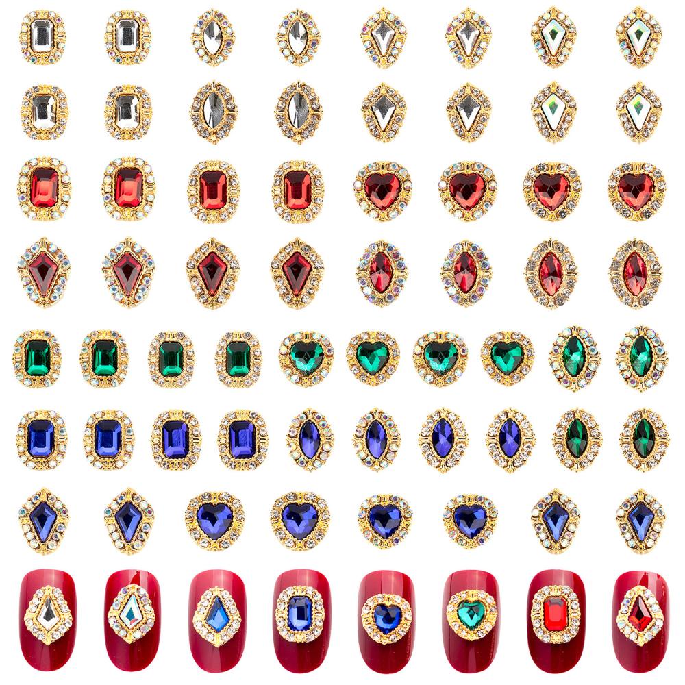 Timekey JaneDream 60Pcs / Set Charms Berlian Imitasi 3D Untuk Dekorasi Nail Art DIY A4K5