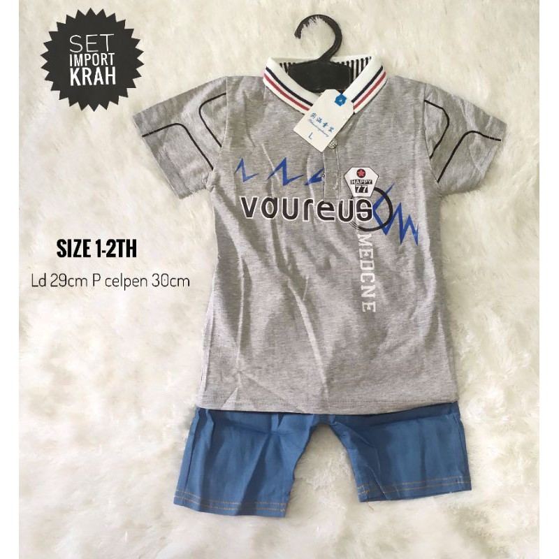 SETELAN KRAH ANAK COWOK XUNKIDS/IMPORT/LOKAL