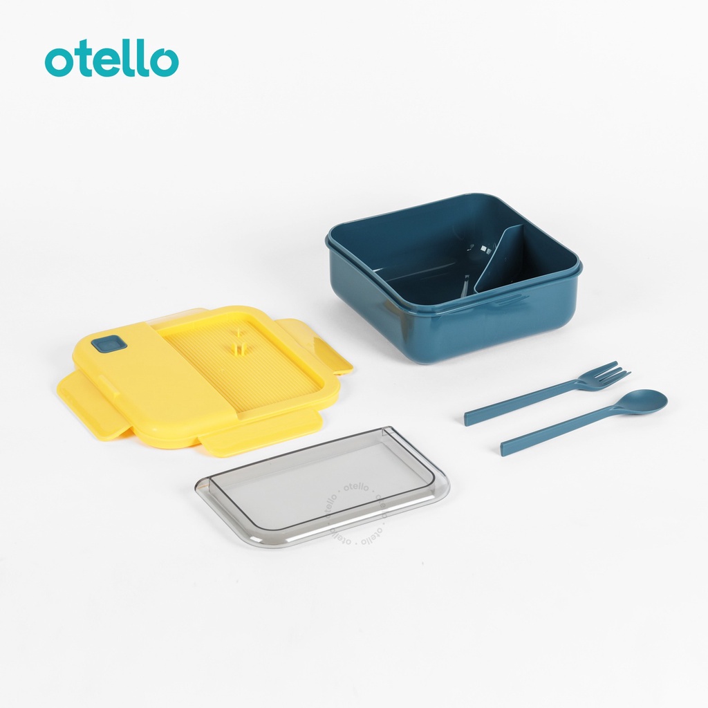 Otello Kotak Makan 1000ml Lunch Box Maru Square Sendok Makan Set BPA Free Anti Tumpah Food Container Box Bekal Anak Eksklusif