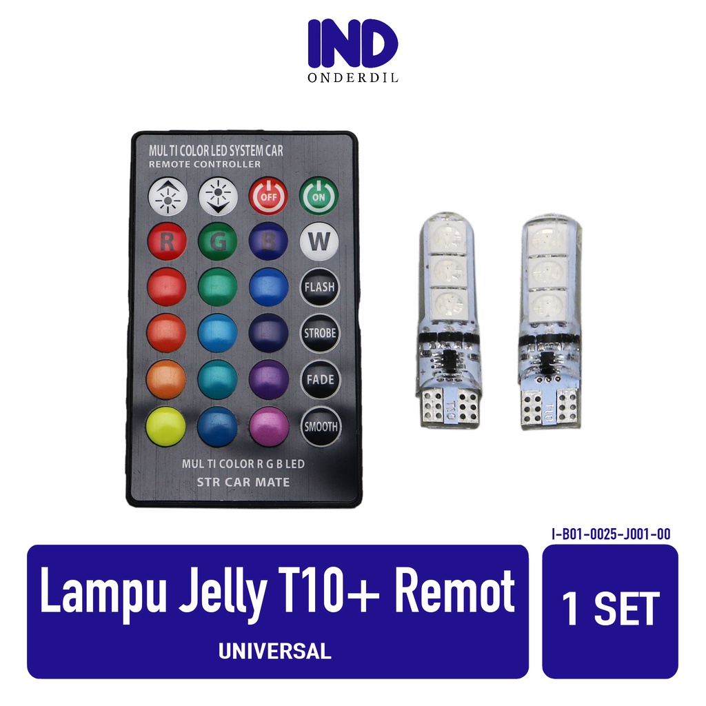 Lampu Sein-Sen-Senja-Malam Variasi LED Jelly 4 Mode  6 Titik LED T10-T 10 Remote-Remot-Kontrol-Kontroler-Control-Controler 1 Set-2pcs