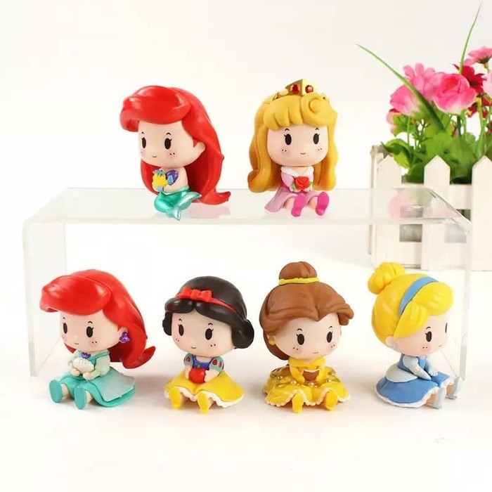 6 pcs/set Figure Princess Qposket Chibi Ver. Topper Kue