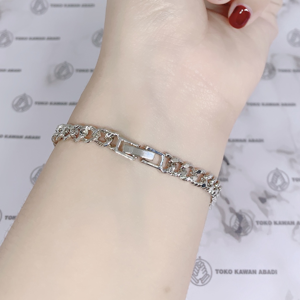 Gelang Tangan Dewasa Motif Gelombang Xuping Silver Perhiasan Wanita *53