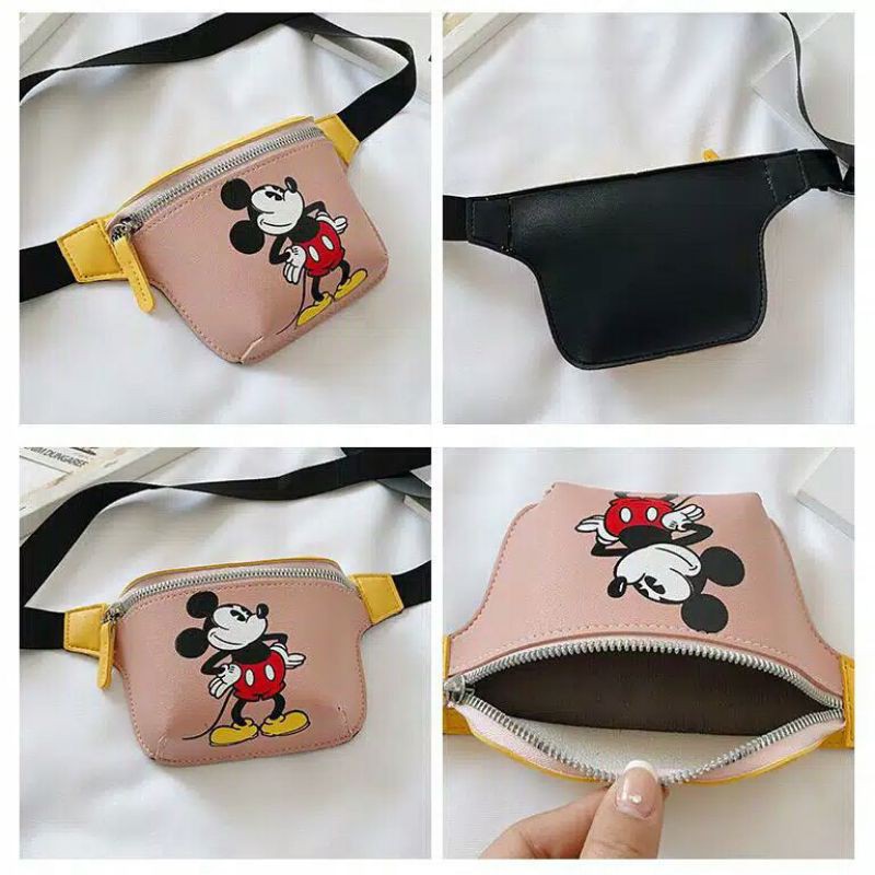 Tas slempang mickey anak /waistbag mickey/waistbag anak