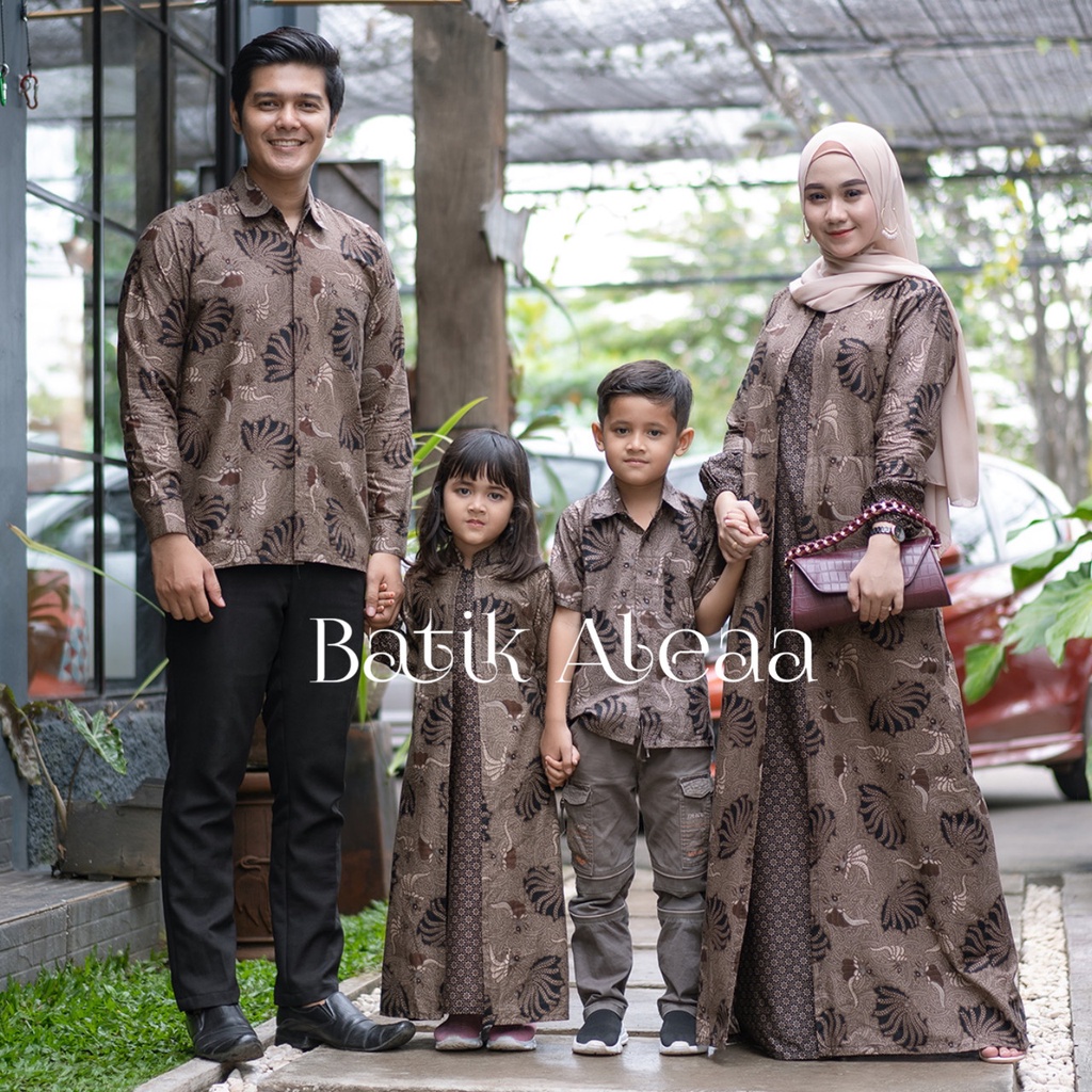 Couple Gamis Keluarga Kemeja Kerang