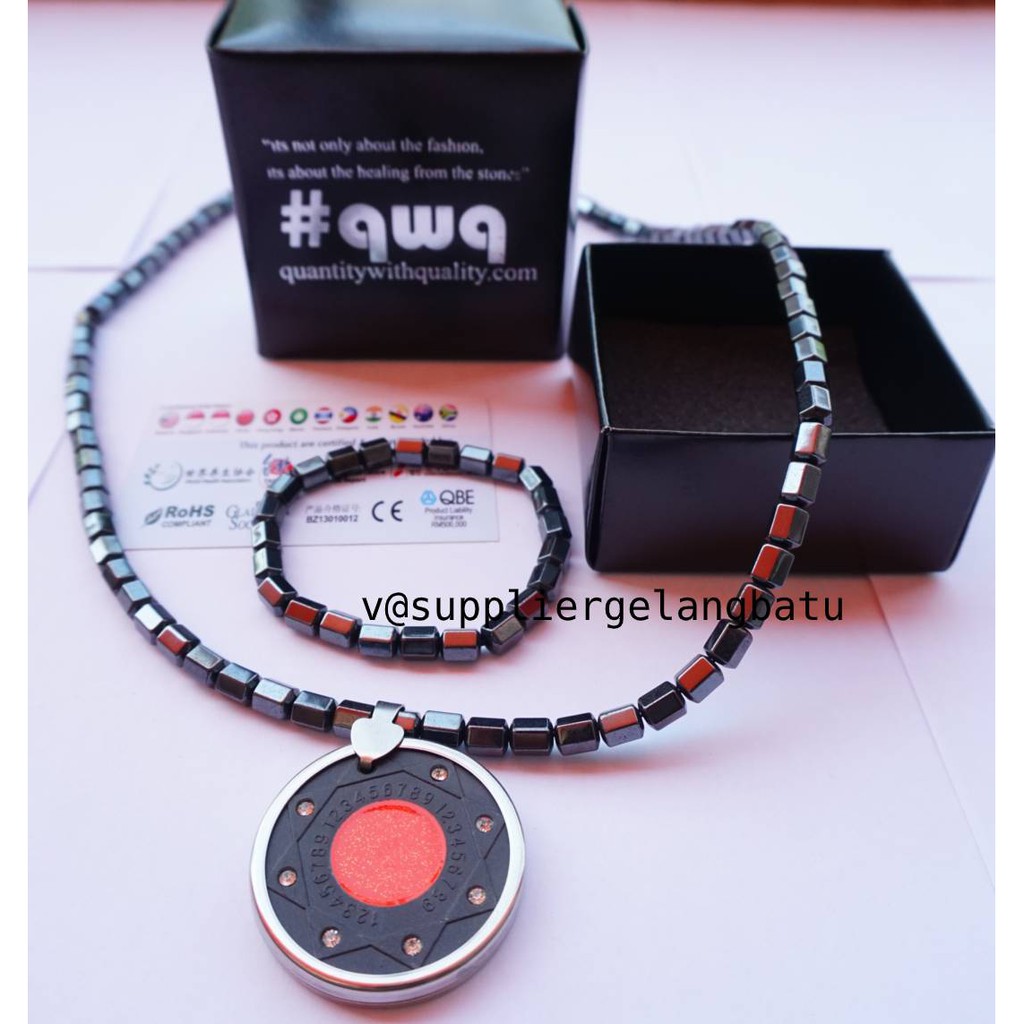 kalung QUANTUM PENDANT LIONTIN orange magnet permata kesehatan korea