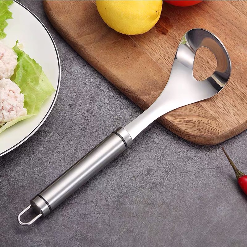 Sendok Pembuat Bakso Bahan Stainless Steel Anti Lengket Dengan Gagang Panjang