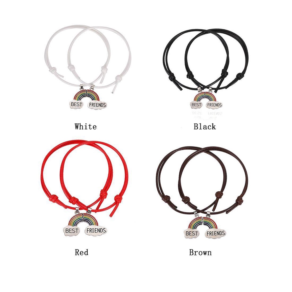 Lily Rainbow Best Friend Gelang Fashion Pria Dan Wanita Pasangan Adjustable