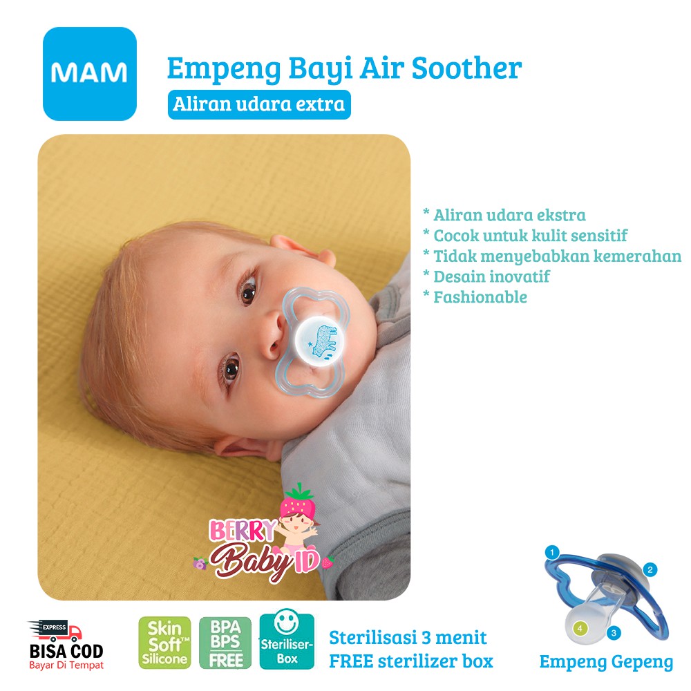 MAM Baby Empeng Bayi 6m+ Silikon Baby Air Soother Orthodontic Pacifier Berry Mart