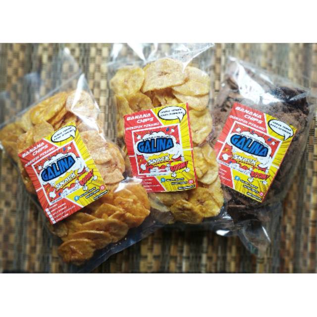 

Snack sehat Galina Snack ( Oleh-oleh khas Ambon), kripik pisang aneka rasa