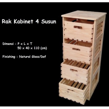 Rak Kabinet 4 Susun Box Laundry Kayu Pinus