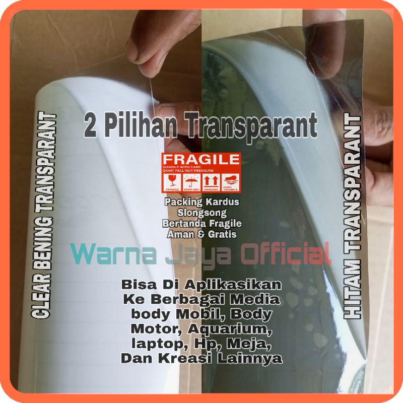Sticker Stiker Skotlet Scotlet Clear Bening Hitam Transparan Motor Mobil Reflector Body Kaca Seticke