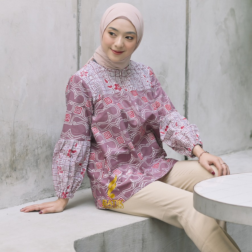 PRABUSENO // Batik Prabuseno - Juwita Blouse Batik Wanita Lengan Panjang