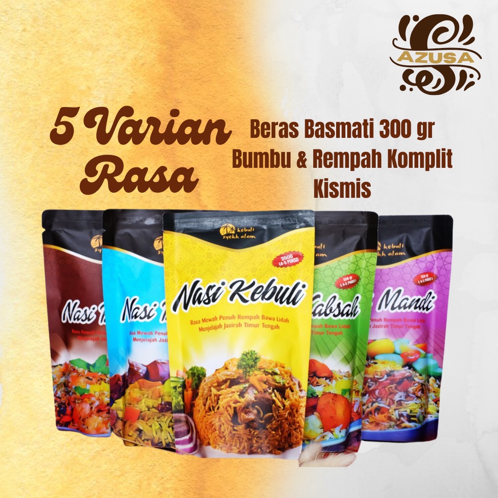 

Nasi Arab Instan 350 gram/ Kebuli/ Biryani/ Mandi/ Kabsah/ Bukhari/ Makanan Timur Tengah/ Nasi Kaya Rempah/ Beras Basmati/ Makanan Arab