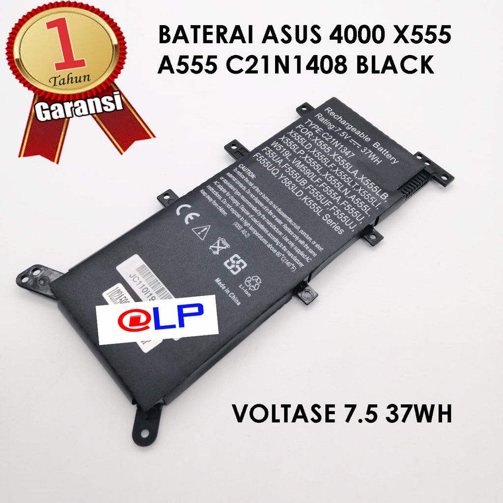 Baterai Asus 4000 X555 A555 C21N1408 BLACK