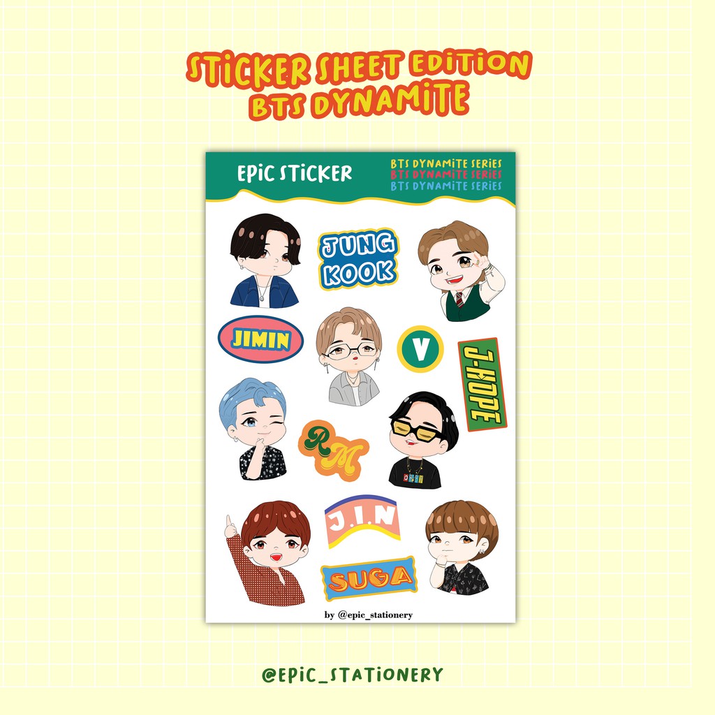 

STICKER SHEET KPOP SERIES: BTS DYNAMITE WATERPROFF