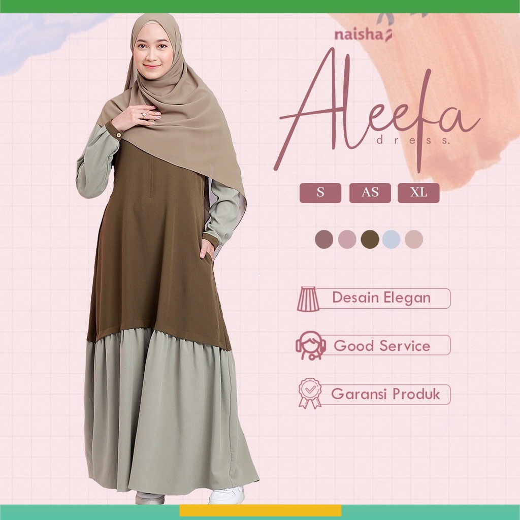 Aleefa Dress by Naishaofficial / Gamis Aleefa Naisha Hijrah