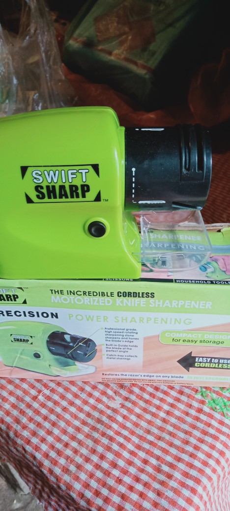 Swifty Sharp Peralatan Dapur Mesin Asahan Pengasah Pisau Gunting Otomatis Elektrik Knife Praktis Ori