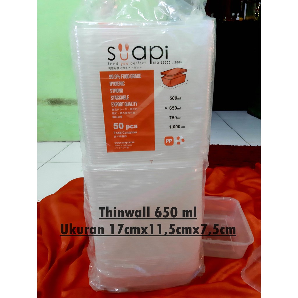 Tinwall /food container 650 ml 25 pcs kotak makanan tempat penyimpanan murah