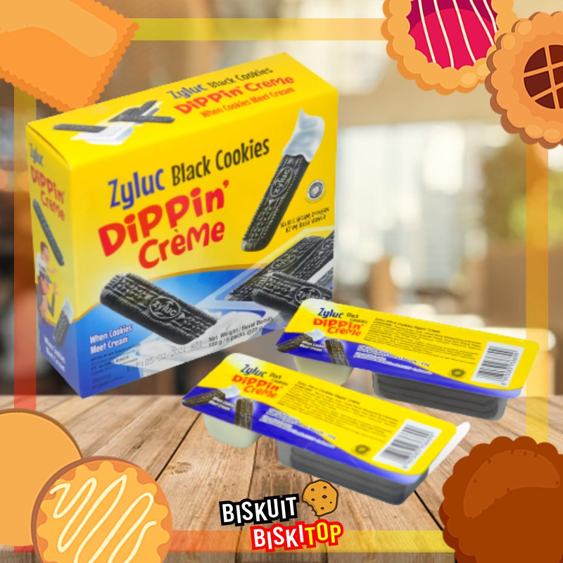 B. BISKITOP - ZYLUC DIPPIN CREME BOX 150g Rasa Coklat Biskuit Kue Kering Cemilan Dewasa Anak Renyah