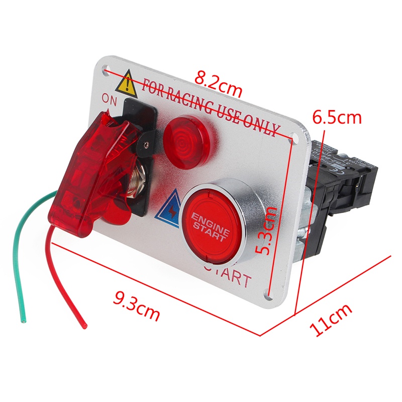 Cre Panel Saklar Tekan Starter Start Mesin Mobil Balap 12V Dengan Lampu LED Merah