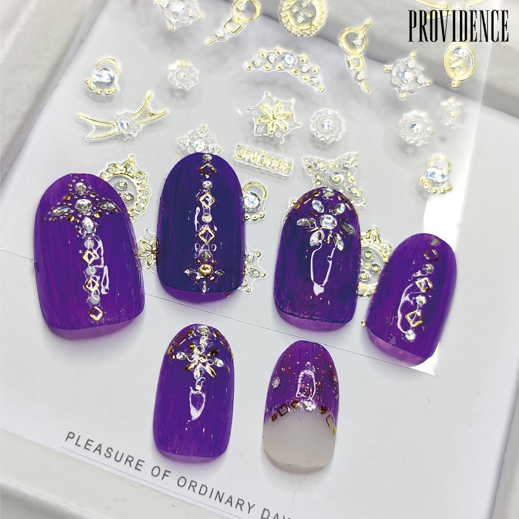 Providence 20Pcs/Set Nail Sticker Embossed Style Starry Patterns Metallic Effect Luxury Nail Decals 5D Stickers for Manicure