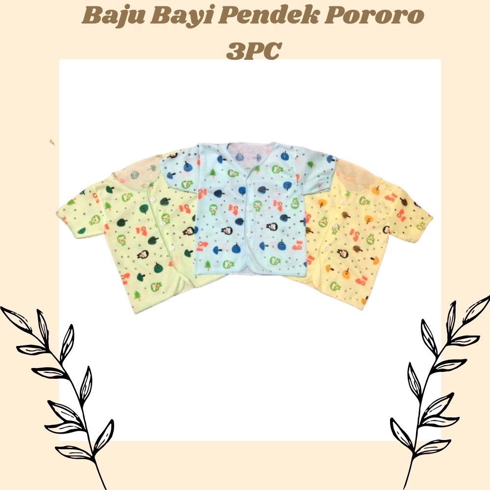 baju bayi lengan pendek motif pororo terlaris dan termurah