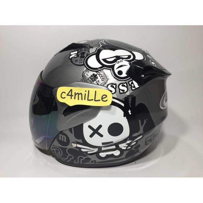 Untuk Anda HELM GM FIGHTER SE SPEAK UP SILVER HALF FACE