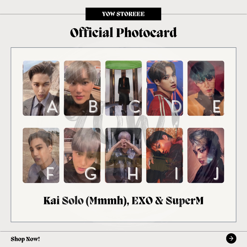 [KAI] Photocard Kai Mmmh Flipbook, Kolo Jewel Case AR PC, Kai SuperM 100 Sticker, Obsession Stciker,