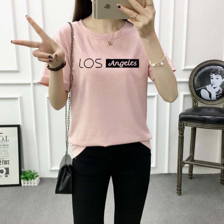 Kaos Wanita T-Shirt Casual Kaos Longgar Lengan Pendek Kaos Fashion Korean Style Atasan Santai