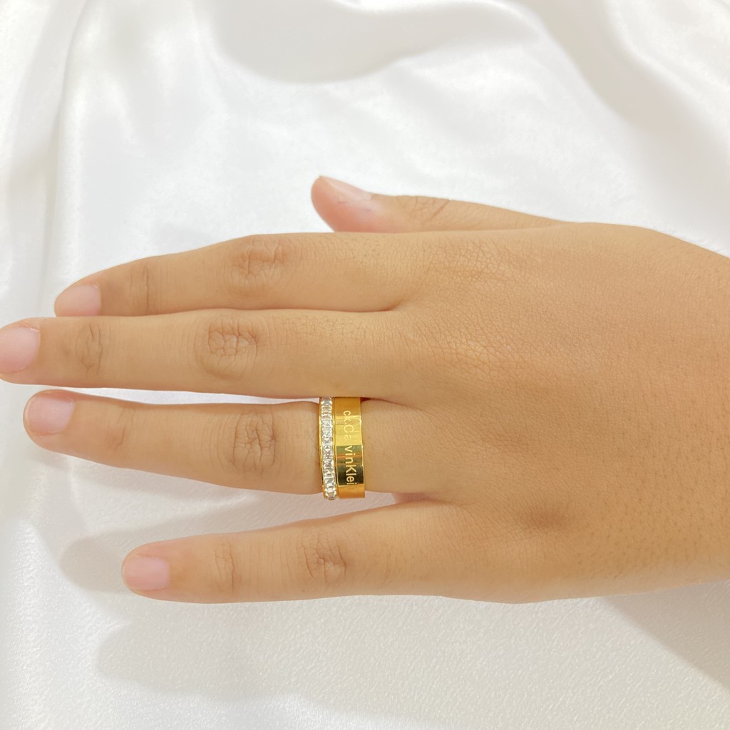 Cincin Wanita Titanium Anti Simple Anti Karat Aksesoris Perhiasan