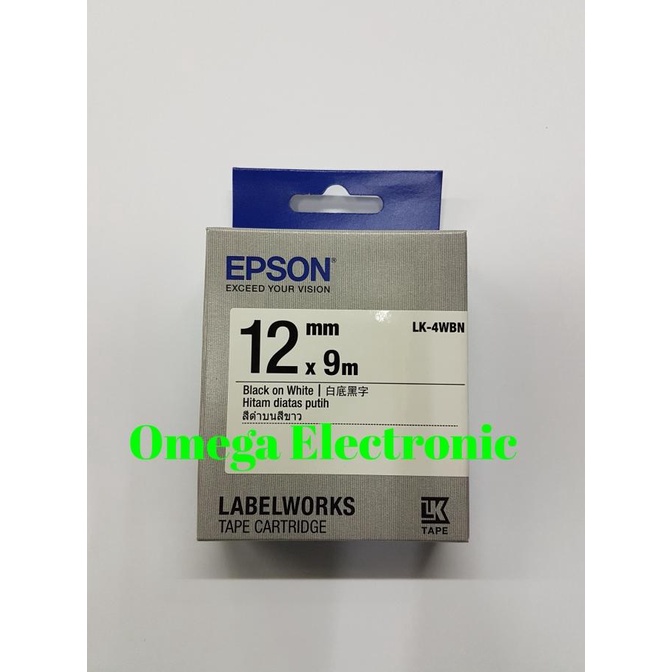 

Epson Labelworks 12Mm Black On White Label Tape Catridge Lk-4Wbn