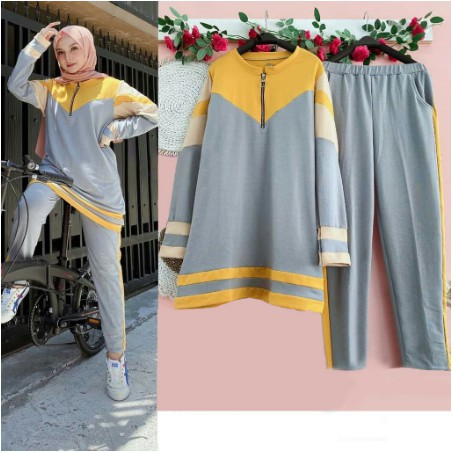 Setelan Baju Olahraga Set Olahraga Muslim Olahraga Muslimah Baju Olahraga Wanita Syari Ukuran JUMBO