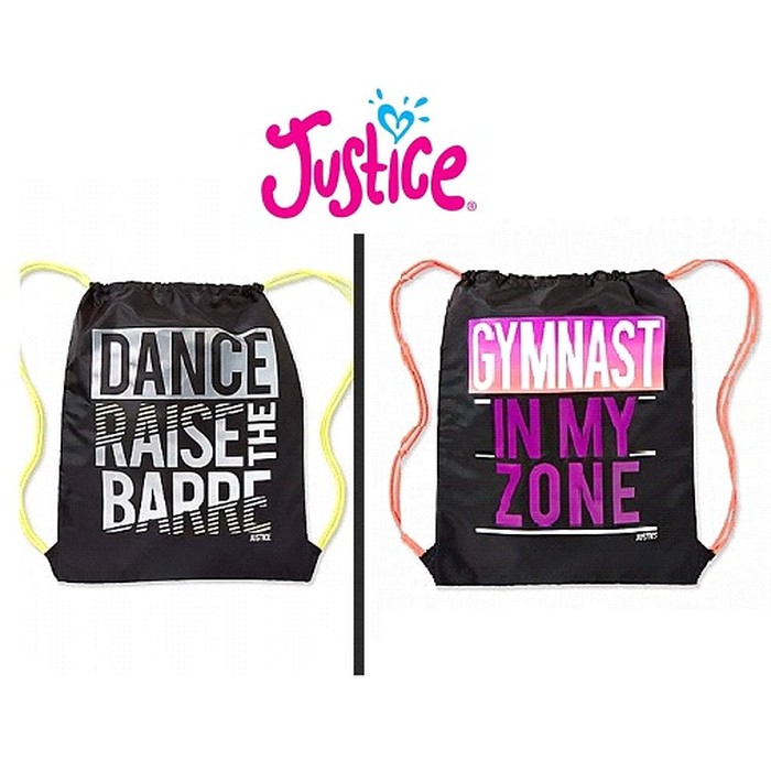 justice drawstring bag