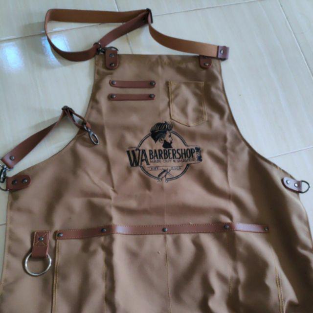 Full Apron Kanvas Premium Pvc Waterproof Dan Synthetic Leather Include Bordir Logo